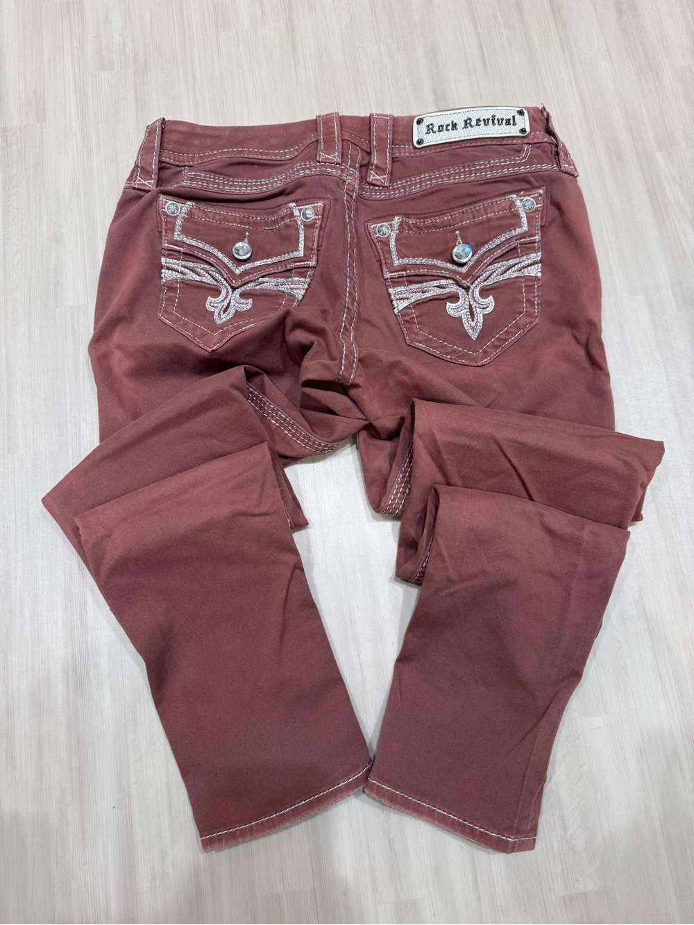 Rock Revival Women's Rust Brown Low Rise Roselle Ankle Skinny Jeans 2000s